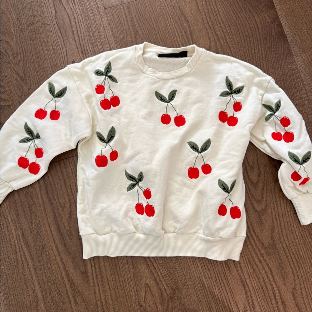 Mini Rodini Embroidered White Sweatshirt 7/8